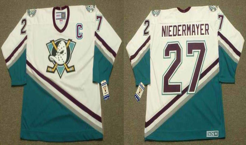 2019 Men Anaheim Ducks #27 Niedermayer white CCM NHL jerseys